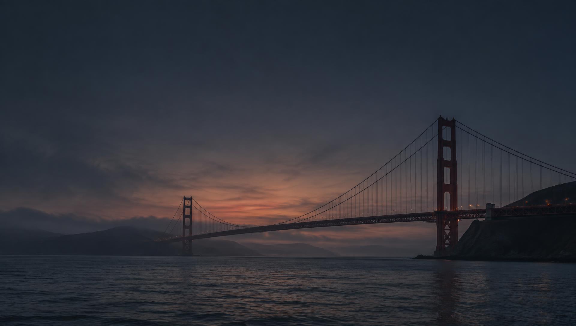 the golden gate bridge at dusk